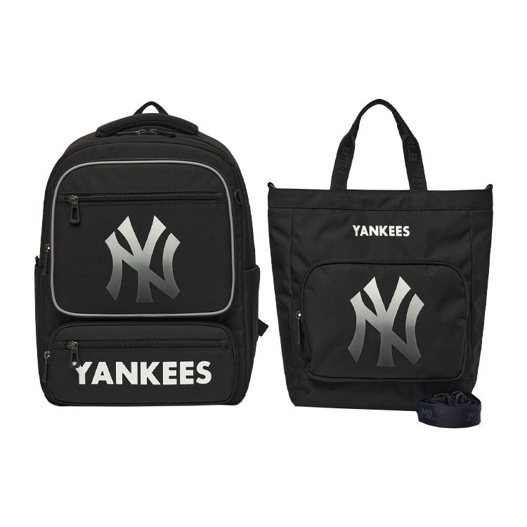 

MLB New York Yankees Mega Waterproof Color Block Commuter Polyester Computer Bucket Shoulder Backpack Unisex Backpack Black 7ABK0012N-50BKS Black