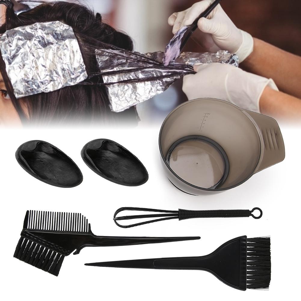 Hair Coloring Brush Hair Tint Salon Mixing Bowl Anti‑Slip Hair Dyeing Styling Tool(Black )