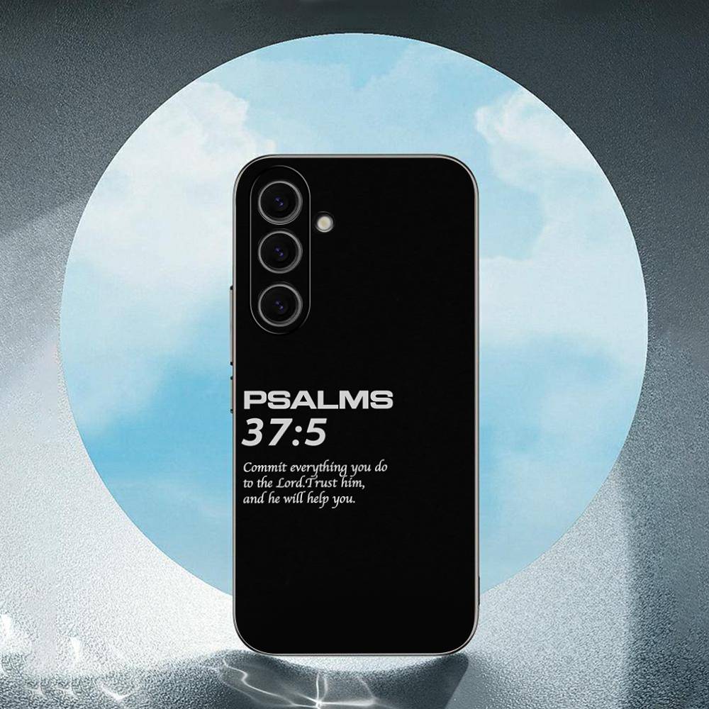Jesus Bible Verse Gods Plan For Samsung Galaxy S25 S24 S23 Ultra S22 S21 Plus S20 Black Soft Silicone Protective Case