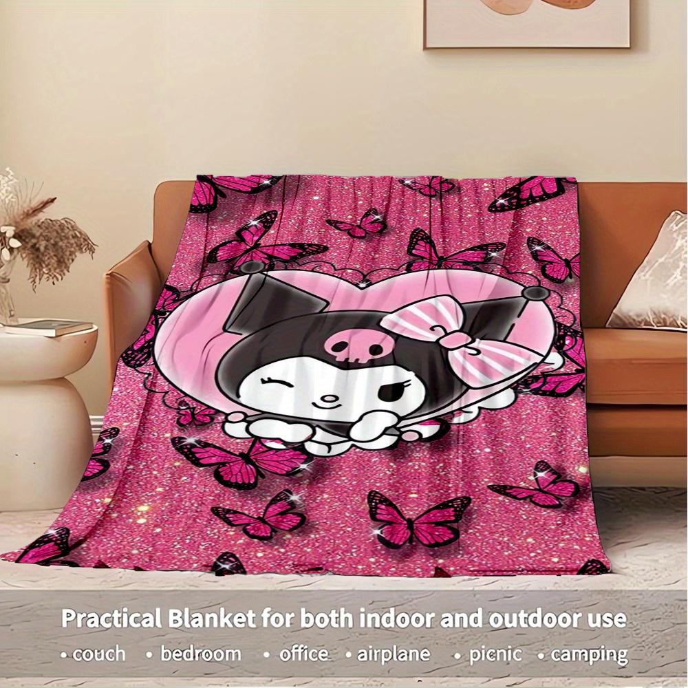 1pc Flannel Kuromi, Heart, ButterfliesThrow Blanket, Cartoon Truck Pattern Printed Blanket, Warm Cozy Soft Blanket For Couch Bed Sofa Car Of