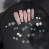 {MX} 50Pcs Christmas Glitter Resin Ice Snow Nail Charms Sparkling White Clear Snowflake Nail Art Decoration Manicure Accessories