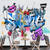Graffiti Tapeta Kreskówka 3d Mural Ulica Hip Hop Graffiti Tapeta Tło Ceglana Ściana Dekoracja Mural Ścienny
