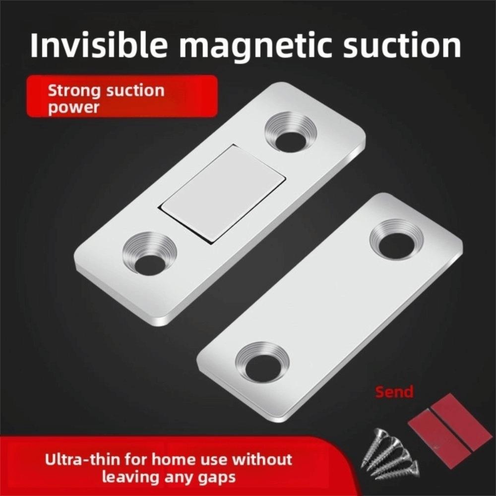 Punch Free Stainless Door Closer Ultra Thin Strong Drawer Magnet Lock Stopper Furniture Fittings Adhesive Kitchen Closet Closer
