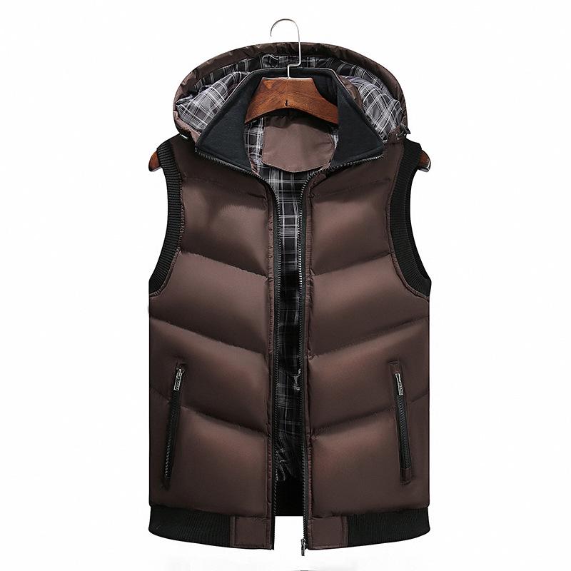 Autumn And Winter Men 'S Hooded Casual Vest Down Cotton Vest