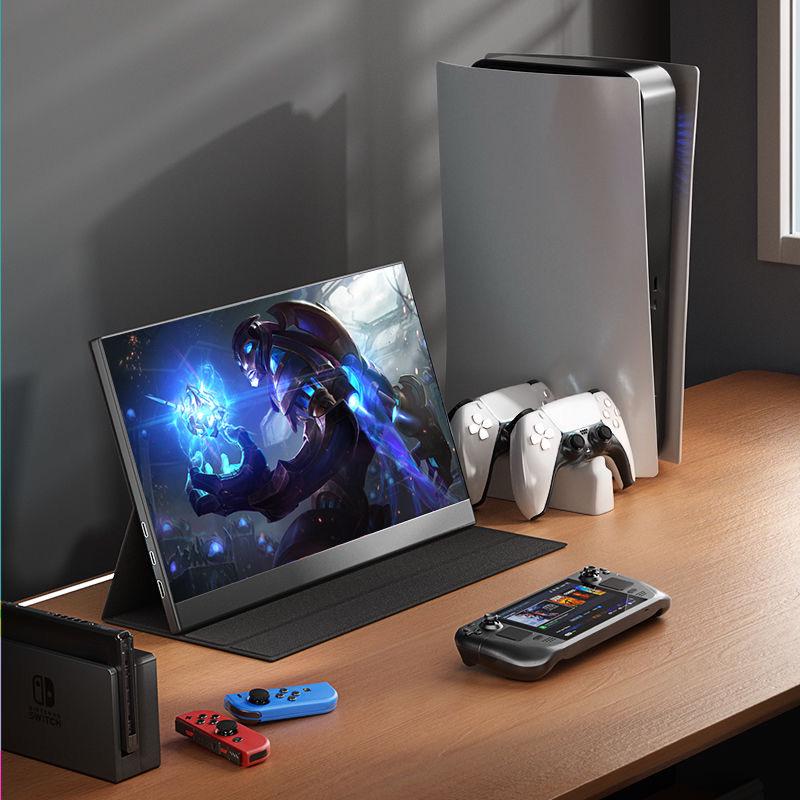 Monitor portabil HD multifuncțional de 13,3" pentru dispozitive portabile, SWITCH și computer cu suport pentru conexiune cu o singură linie pentru telefon mobil.