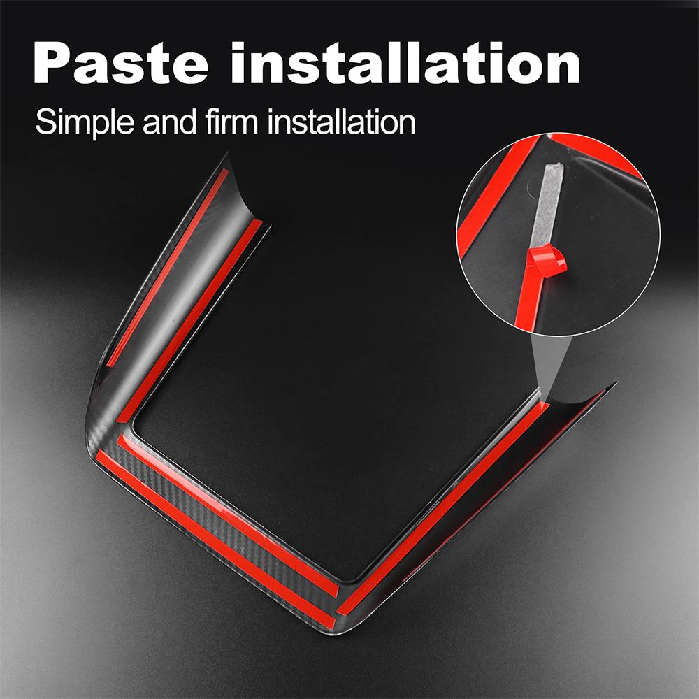 ABS Carbon Fiber Wireless Charging Frame Trim Cover For Tesla Model 3 Highland 2025 Model Y Juniper 2025 Interior Accessories