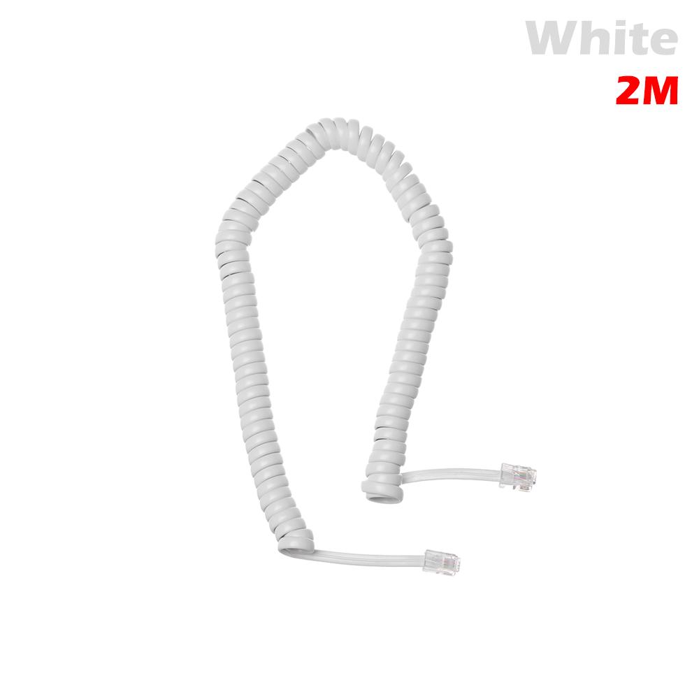 Telephone Cord Straighten 2m/3m Handset Line Machine Spiral Curve 4P4C Connector Copper Wire Phone Volume Curve Handset Cable
