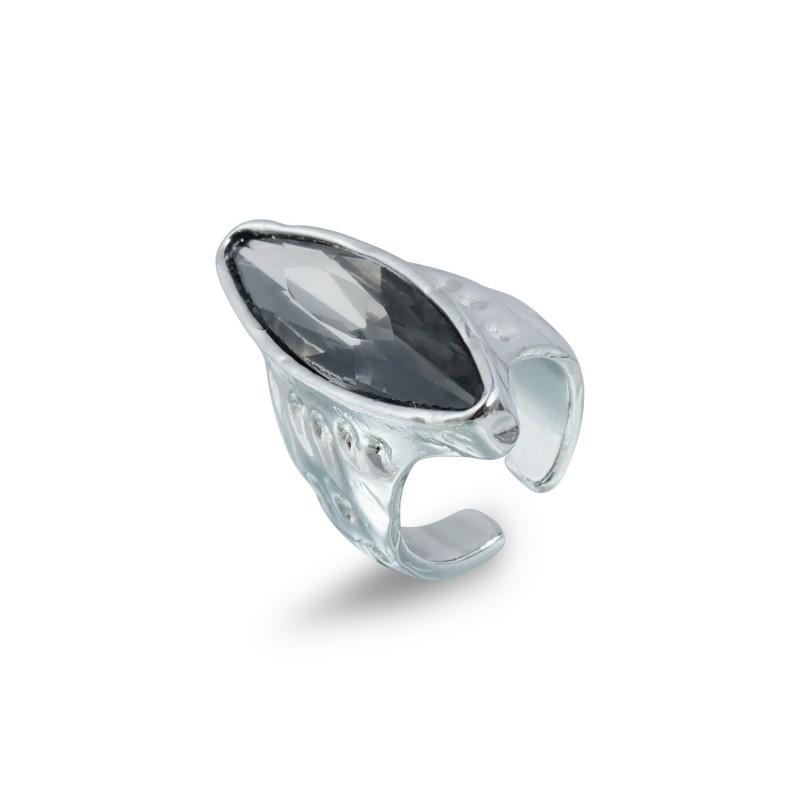 Fashion Y2K Gray Crystal Geometric Opened Rings for Women Girls Punk Sweet Cool Style Charm Finger Rings Daily Party Jewelry