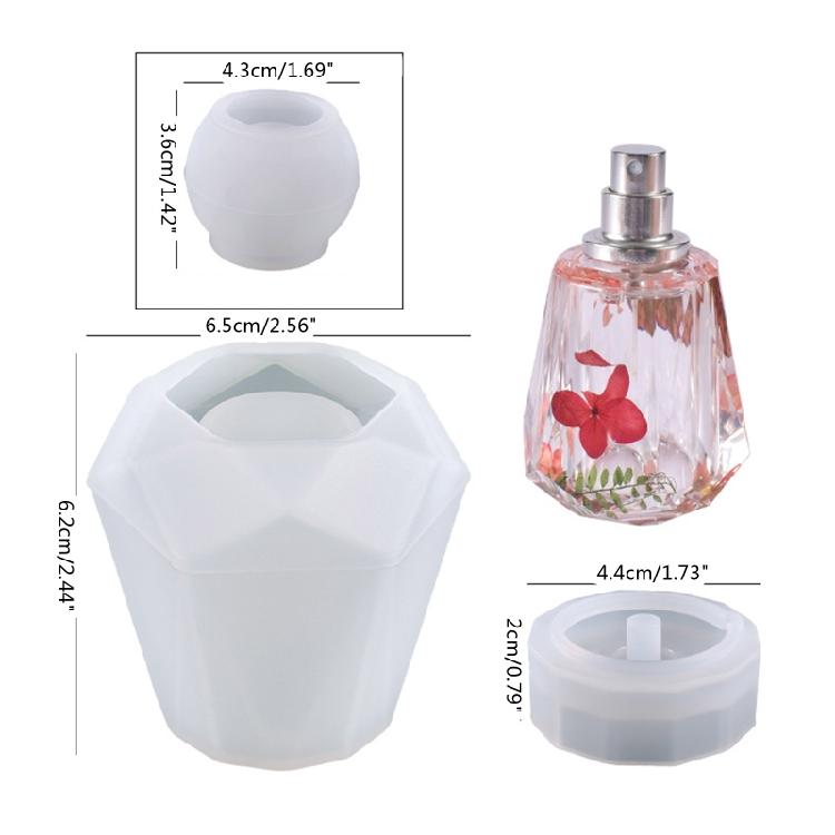 3 Pcs Perfume Bottle Silicone Resin Molds UV Resin Epoxy Silicone Casting Molds
