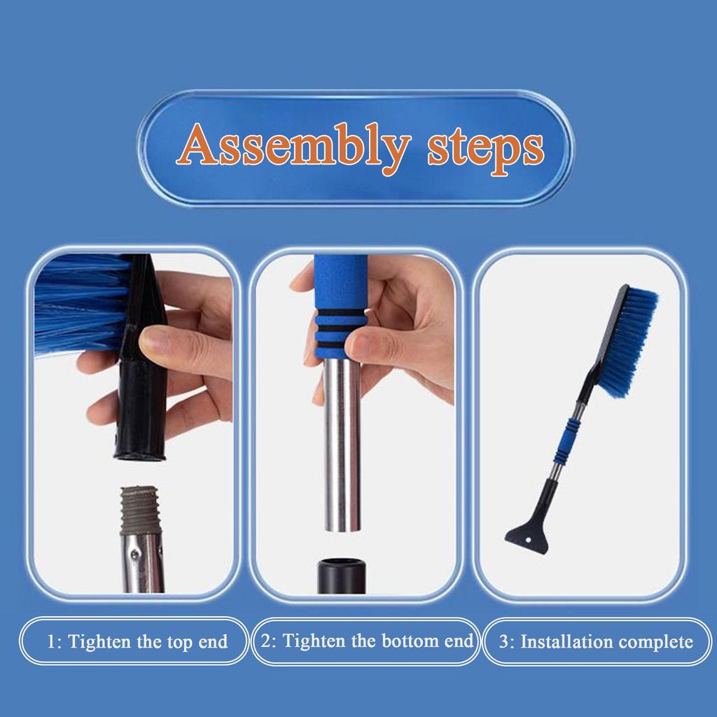 Car Snow Brush Extendable Winter Auto Cleaning Tool Auto Snow Remover Brush For Drivers Adventure Seekers Travelers Trucks RVs