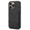 DENIOR For iPhone 16 Pro Max Case Leather+TPU Card Slot Kickstand Phone Cover
