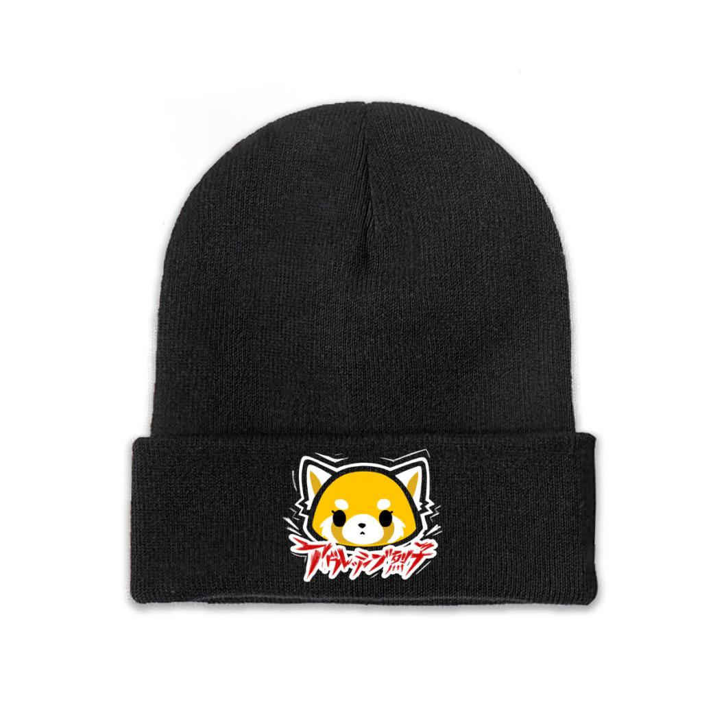 

Вязаная шапка Aggretsuko, шапка-бини, осенне-зимние шапки, теплый цвет, Retsuko, аниме, панда, металлическая шапка унисекс, женский подарок One Size
