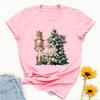 Retro Scene Womens Vintage Painted Nutcracker Y2K Christmas Trees Matching Casual Style Family Shirt Crewneck Graphic T Shirts