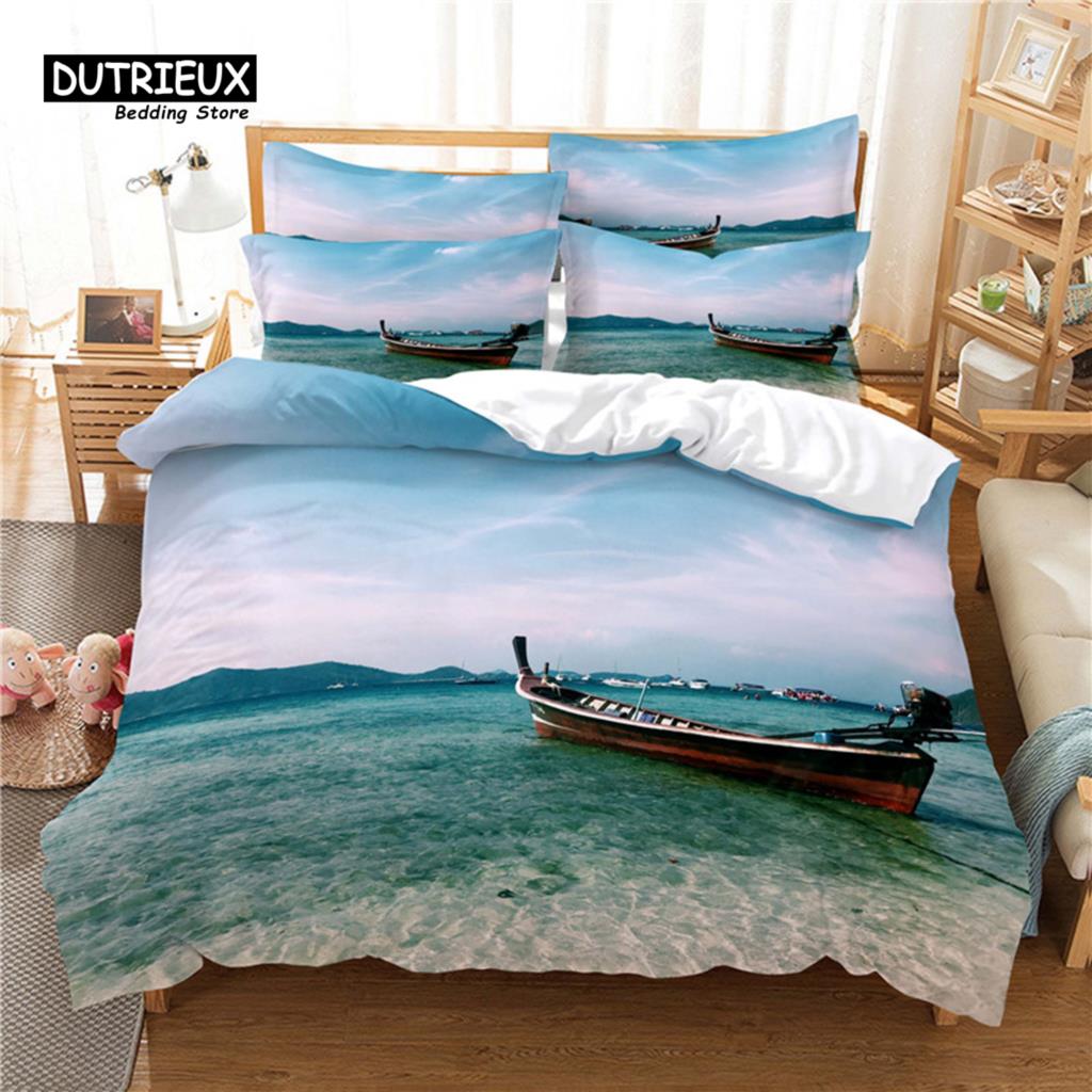Beautiful  Scenery Bedding Set, 3Pcs Duvet Cover Set, Soft Comfortable Breathable Duvet Cover, For Bedroom Guest Room Decor