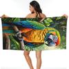 Cute Macaw Parrots Beach Towel Soft Microfiber Quick Dry Absorbent Quick Towels For Mountain Climbing