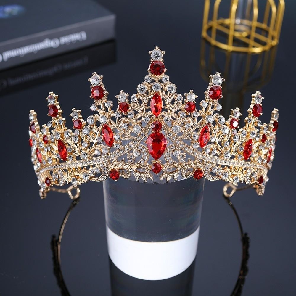 Shiny Ornament Baroque Queen Tiaras Luxury Bridal Headwear Headwear Princess Crown  for Women Girls