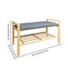 Bamboo Shoe Bench with Shelf Comfortable Furniture Stable for Bedroom