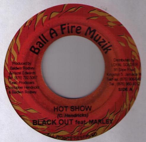 

7inch Record BLACK OUT MARLEY Hot Show NONE Jamaica Reggae Ska Dub Used