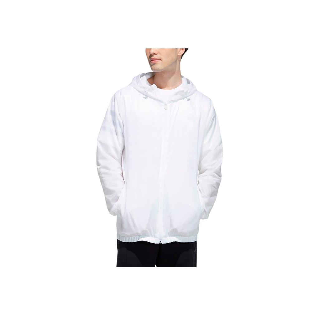 Adidas Neo Sports Running Training Windproof Hooded Jacket Men Outerwear White GP5696