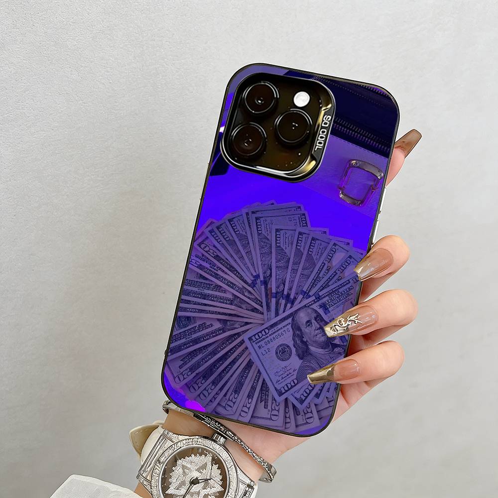 Financial freedom  Phone Case For iPhone 17,16,15,14,13,12,11 Plus,Pro Max,XS,Colored Silver Plated Inside Cover