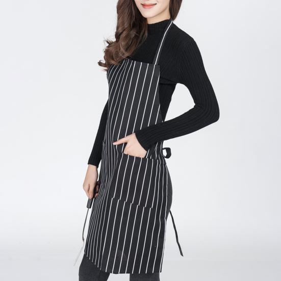 Stripe Kitchen Apron Oil-proof Polyester Gardening Chef Cooking Apron for Cleaning