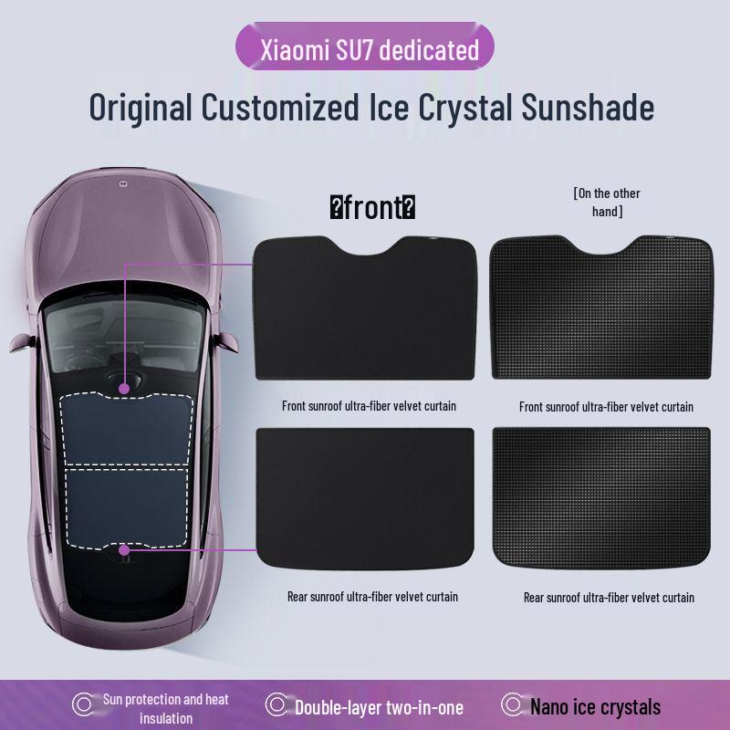 Xiaomi SU7 Microfiber Suede Sunroof Sunshade: Panoramic Roof Sun Protection Ice Crystal