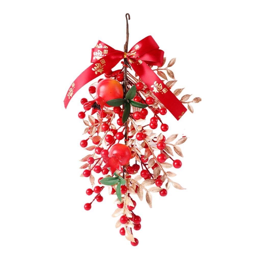 Facai Red Fruits Lucky Charm Gold&red Drop Ornaments Creative Hanging Pendent  Gift