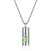 Stainless Steel Aromatherapy Pendant Necklace with Hollow Cylinder and Cross Pendant