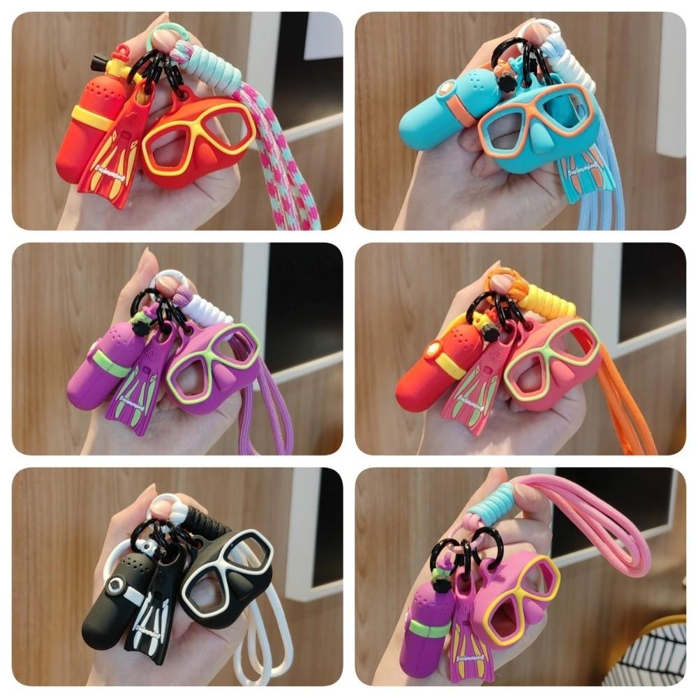 Funny Diving Mask Bag Pendant Colorful Oxygen Cylinder Keyring Diving Enthusiast