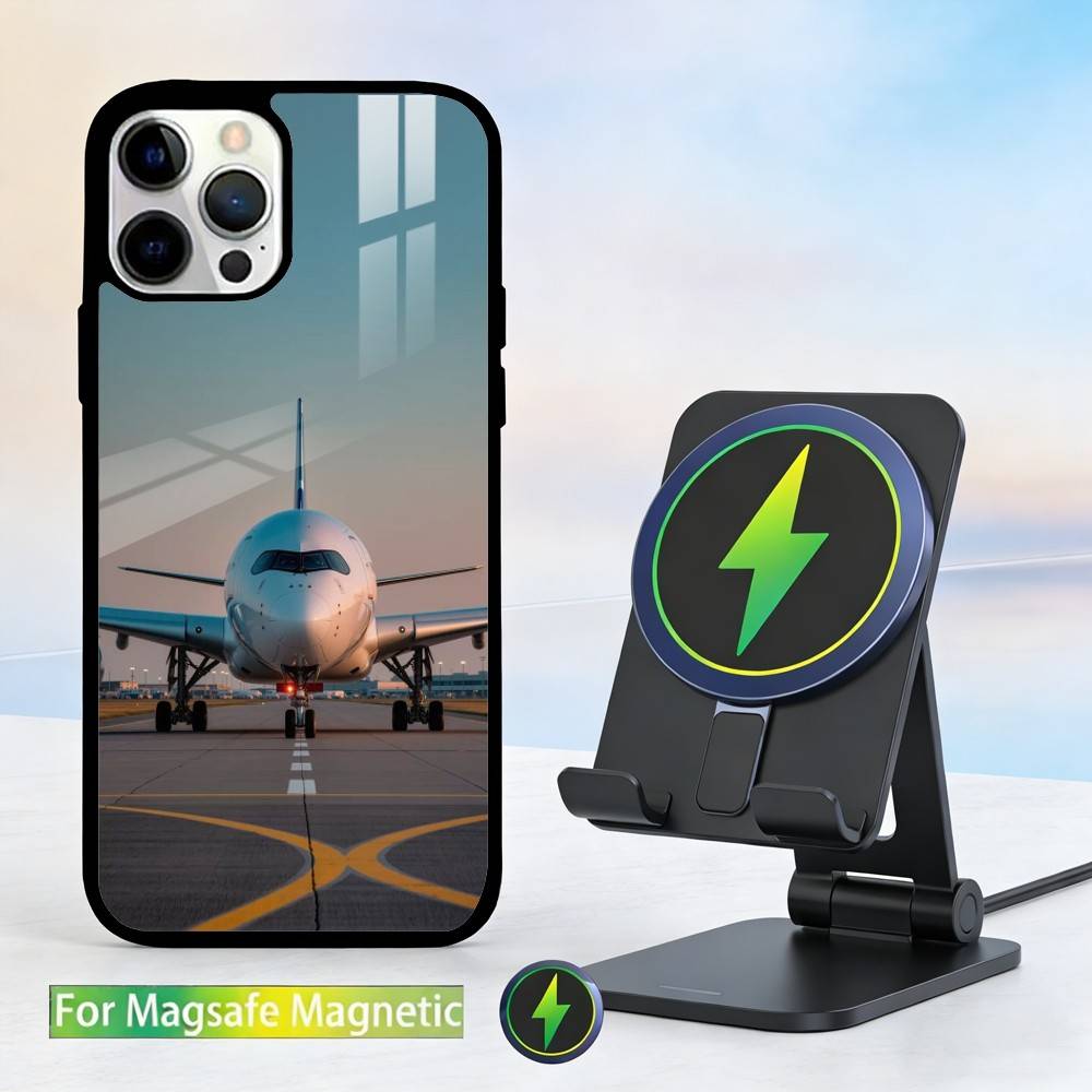 Airplane Plane Phone Case For iPhone 14,16,15,13,17,12,Plus,Pro,Max Magnetic For Magsafe Frosted Cover