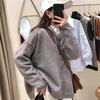 Autumn cardigan loose soft fashion lazy wind sweater jacket hooded knitted sweater top women