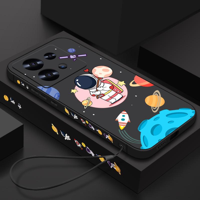 

Ударопрочный ремешок для Xiaomi 13t 12t 11t 10t Poco F3 X6 X5 Pro Redmi Note 13 12 11 10 9 Pro Astronaut Print Soft Tpu Slim Cover Redmi Note 13 4G фиолетовый