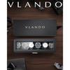 VLANDO watch case PU leather lockable key men 6 slots (black) made mens storage box accessory birthday gift