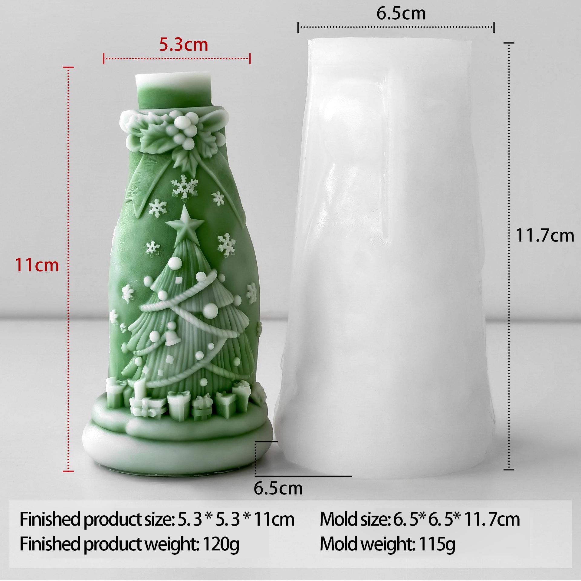 

1 шт. Рождественская форма для ароматерапевтической свечи в бутылке, DIY Рождественское украшение, орнамент, украшение, рельефная форма для рождественской елки, инструмент для шлифовки