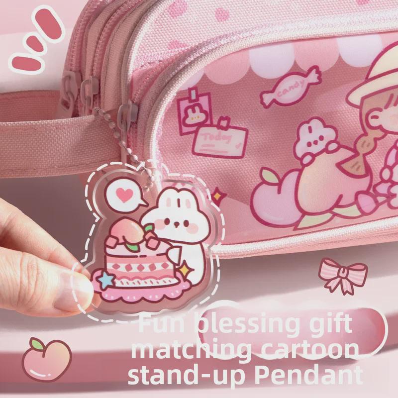 Süßes mehrschichtiges Federmäppchen für Mädchen: Hochwertiger Schreibwaren-Organizer mit großer Kapazität für Kinder