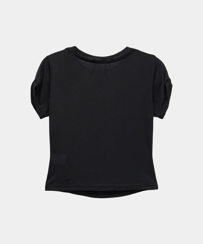 ETRE AU SOMMET Drape Pintuck Zipper Roll-Up Short Top (Black)