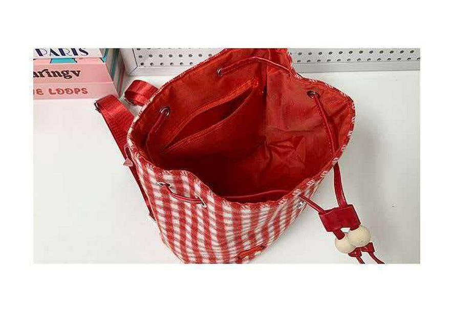 Sanrio Hello Kitty Plaid Backpack - Cute Cartoon Design for Women