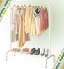 Standing coat rack for coats in the hallway, metal, white, floor-mounted
