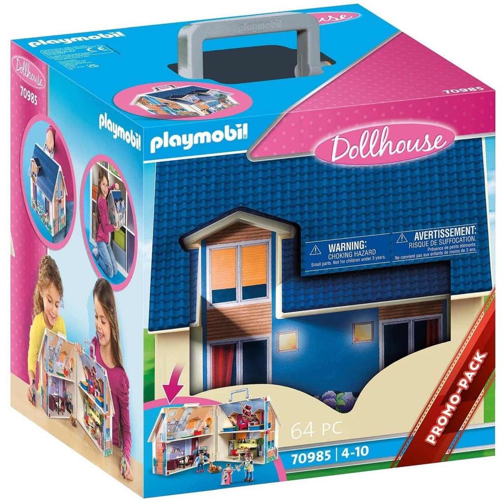 PLAYMOBIL Dollhouse 70985 Mitnehm-Puppenhaus Mit Griff, Zusammenklappbar, Spielzeug Für Kinder Ab 4 Jahren