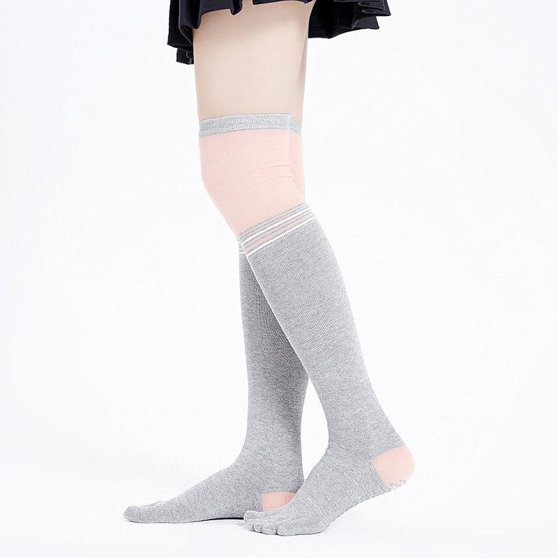 Long Non-Slip Stockings Five Fingers Grip Over Knee High Thigh Sock Women Autumn Winter Sport Dance Yoga Pilates Socks with Toes