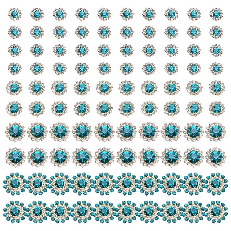 100Pcs Decorative Sew on Rhinestones Flower Shape Sew on Rhinestones for Clothing Dress Shoes Bag Hat and Sewing Project
