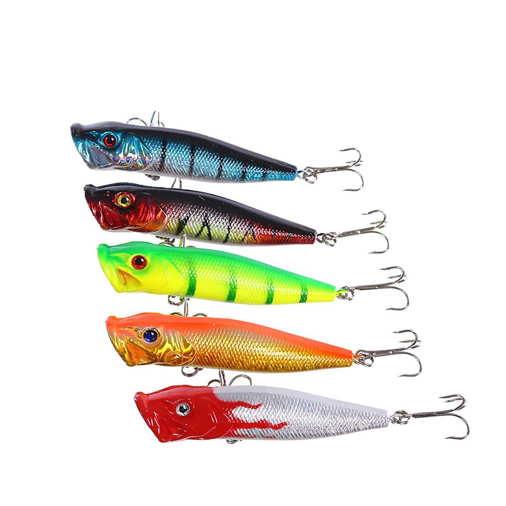 2x 5pcs Popper Fishing Accessories 3 Hard