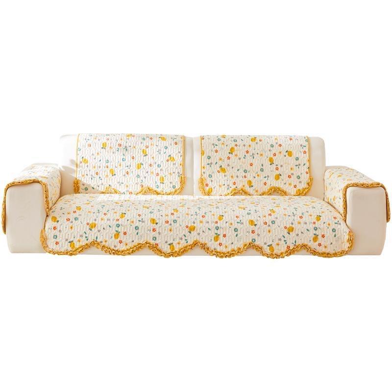 Simple Light Luxury Sofa Cushion Four Seasons Pure Cotton Fabric Non-Slip Cotton Seat Cushion Universal Modern Sofa Cover Cloth Towel
