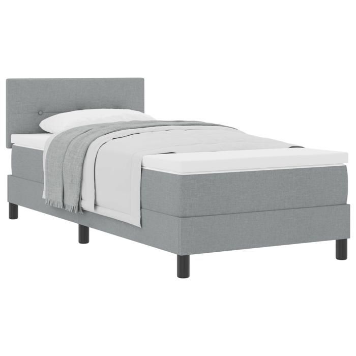 VidaXL Lit à ressorts avec matelas gris clair 90x200 cm en tissu 3338657