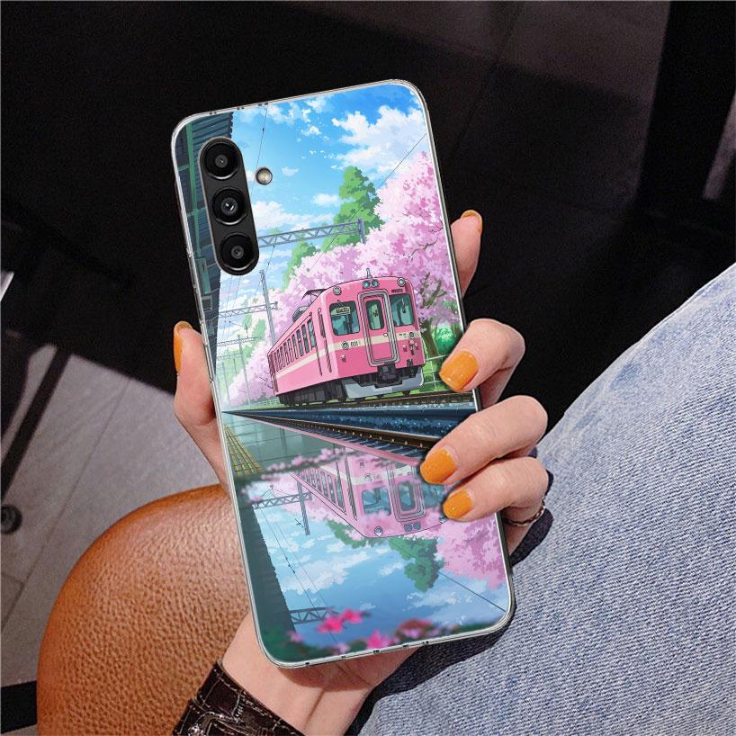 

Retro Japanese Sakura Train Phone Case For Samsung Galaxy A17 A16 A15 A14 A13 A57 A56 A55 A54 A53 A37 A36 A35 A34 A33 A26 A25 A2 Samsung A56