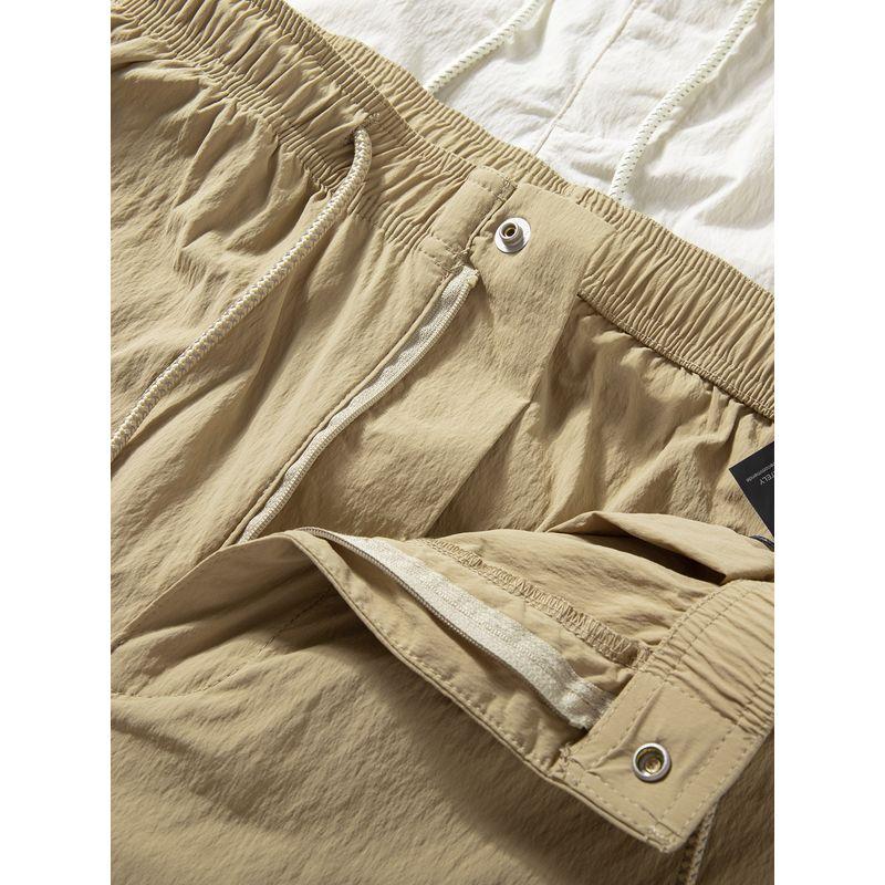 Summer Quick-Dry Shorts for Men, Lightweight, Simple, Versatile Beach Shorts, Outdoor Functional Style, Loose Straight-Leg Five-Point Pants