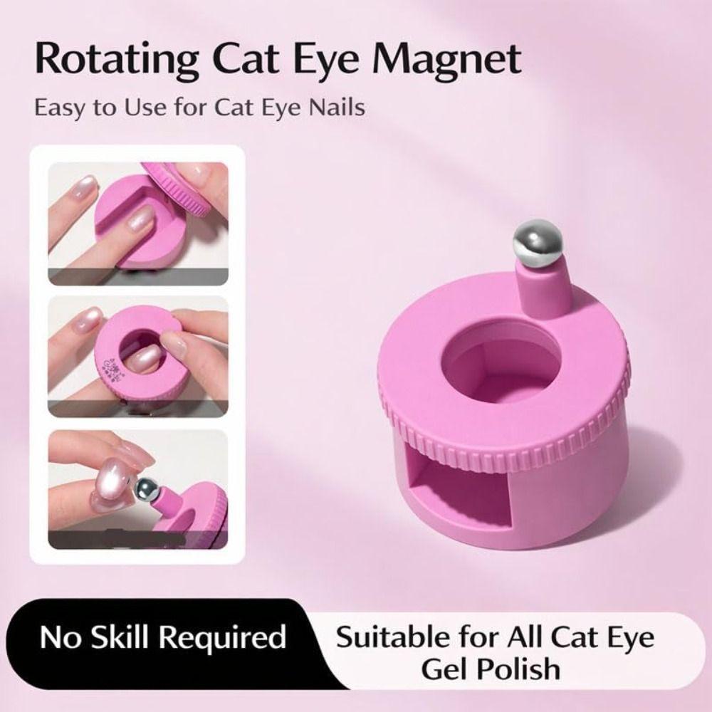 DIY Rotating Cat Eye Magnet Uniform Magnetic Force Automatic Nail Magnet Tool  For Gel Nail Polish
