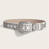Studded Bling Bling Rhinestone Western [Lamerry] Belt, Belt, Belt, Belt, Y2K, Sequins, Glitter, 105cm, Women's/Men's (White)