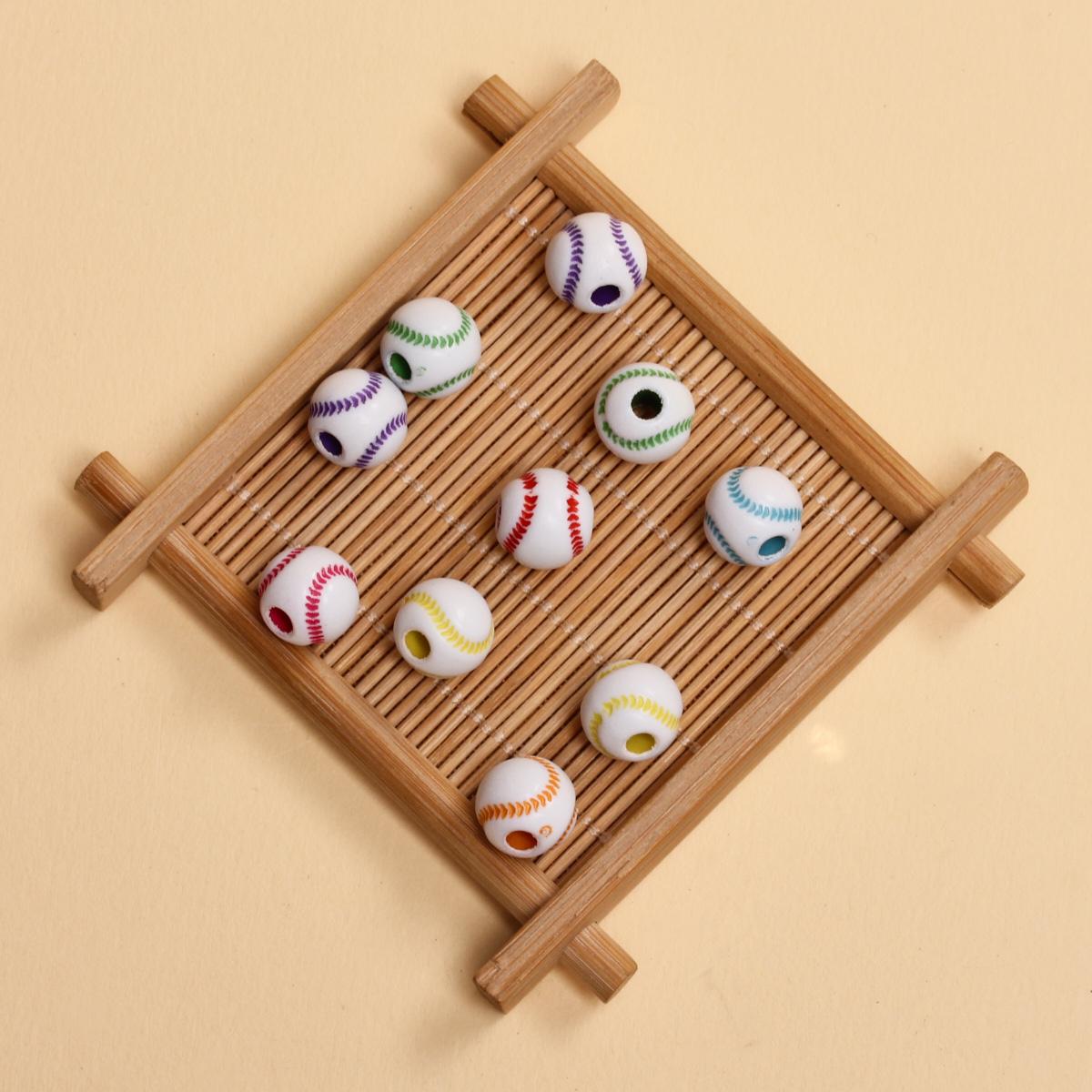 

10 шт., спортивные шарики для изготовления ювелирных изделий, 11 мм, бейсбол, волейбол, баскетбол, футбол, софтбол, ювелирные изделия из бисера, браслет «сделай сам» Style 8