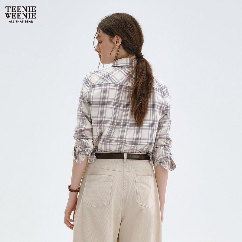 Teenie Weenie Women's Cartoon Bear Plaid Shirt